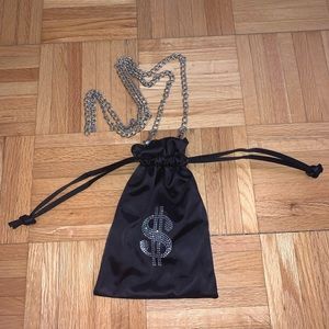 Dolls Kill bedazzled money bag cross body pouch